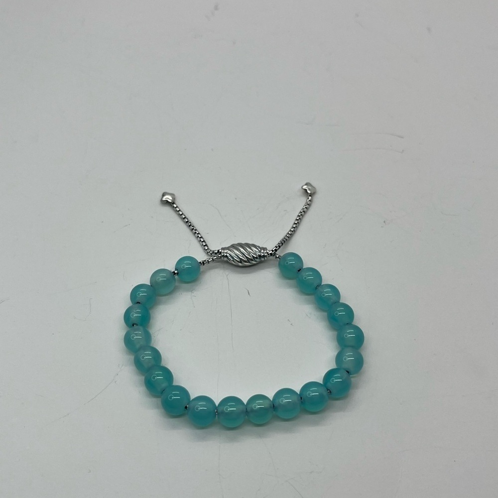 David Yurman woman’s aqua Caledonia spiritual bead bracelet 8mm